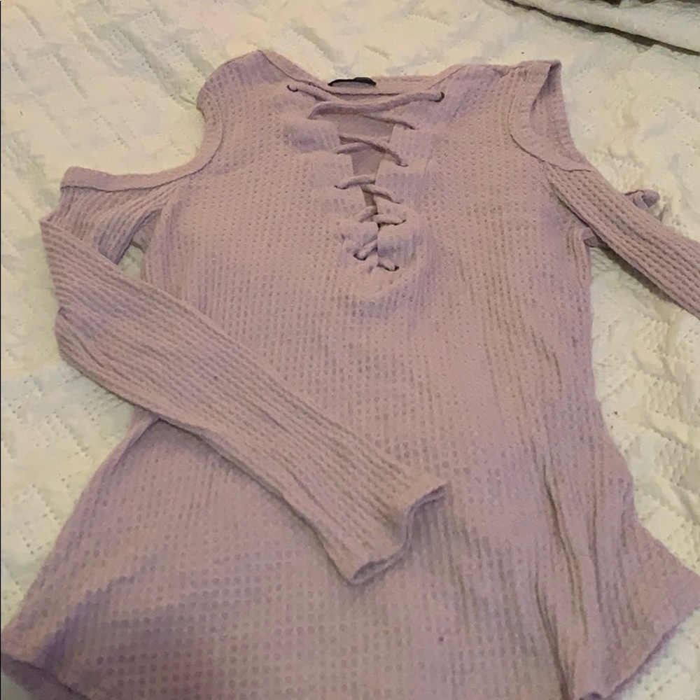 LAVENDER CUTOFF SWEATER SUPER SUPER CUTE